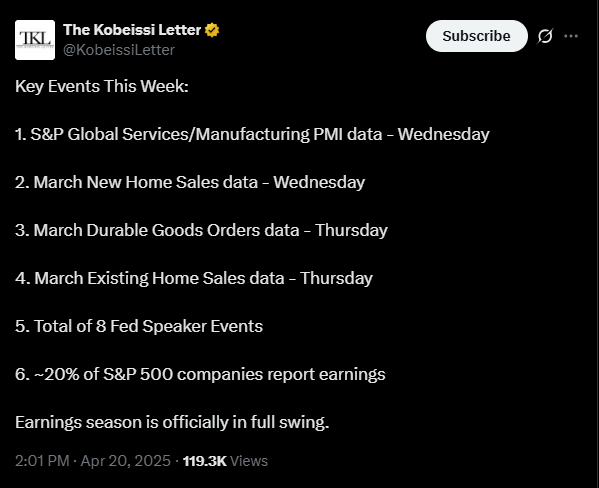 Key events to watch this week | Source: Twitter
