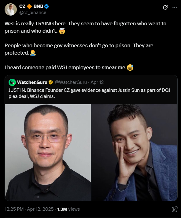 Allegations against Binance’s former CEO | Source: Twitter