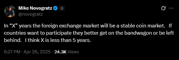 Predictions for the stablecoin market | Source: Twitter