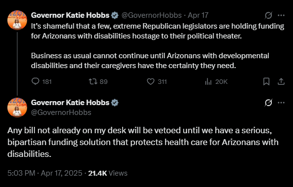 Threats from Katie Hobbs | Source: Twitter